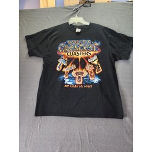 Vtg Y2K Six Flags St. Louis Worlds Greatest Roller Coasters Graphic Tshirt XL